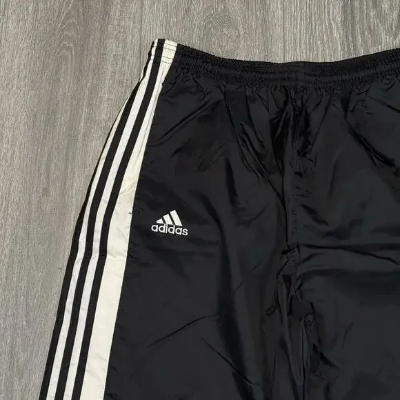 Vintage Adidas Track Pants Mens Large Y2K Baggy Cotton Lined Windbreaker - Picture 3 of 9